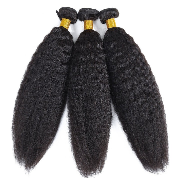 Yaki Straight Human Hair Bundle, Indian Human Hair Extension, Grade 10A, Color 1B