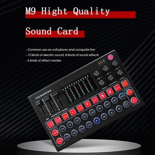 M9 Sound Card Live Voice Mixer External USB For Gaming Live Broadcast