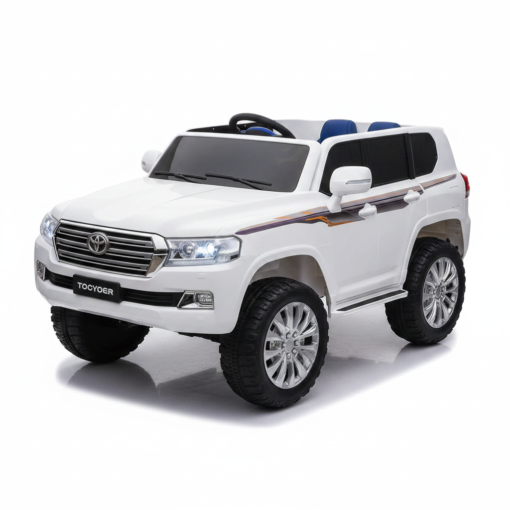 Kids Electric Ride-On SUV | Small Size | Remote Control | LED Lights | Music - White