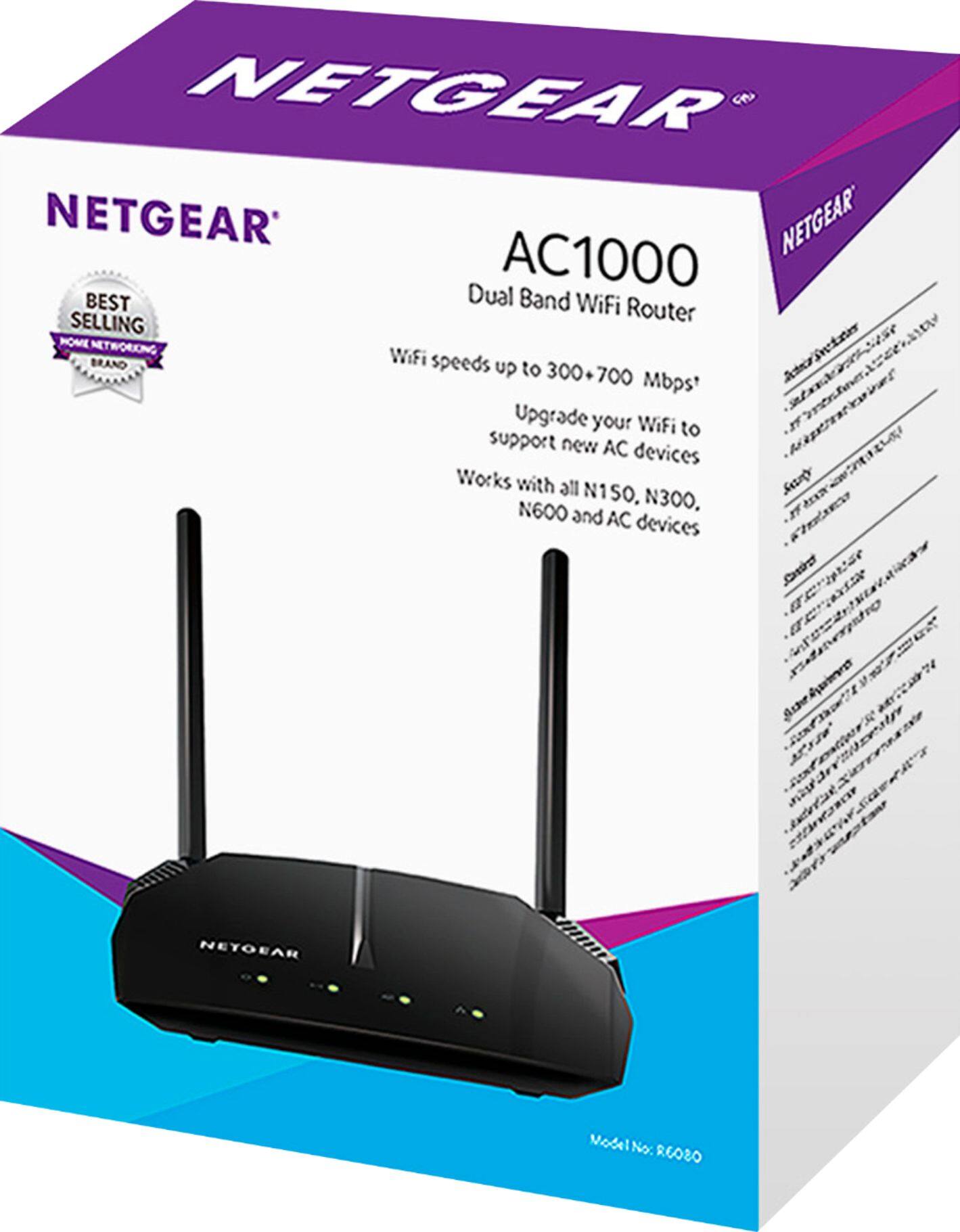 Netgear R6080 AC1000 Wireless Router - Black