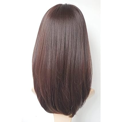 Women Hair Wig Brown 24 Inches Long Straight Wig | Washable Full Head Hair Wig for Birthday, Party, Wedding, Halloween and Cosplay