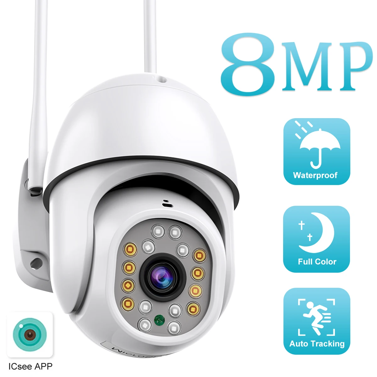 Generic 8MP WiFi CCTV Camera - White