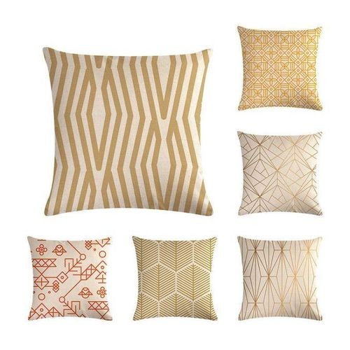 Multi-color Cotton Linen Mustard Pillow Case Yellow Geometric Pillow Covers Decorative Size: 45CM X 45CM