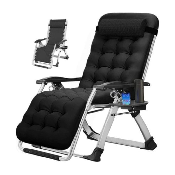 Portable Zero Gravity Folding Recliner – Outdoor Lounge Chair with Removable Cushion
