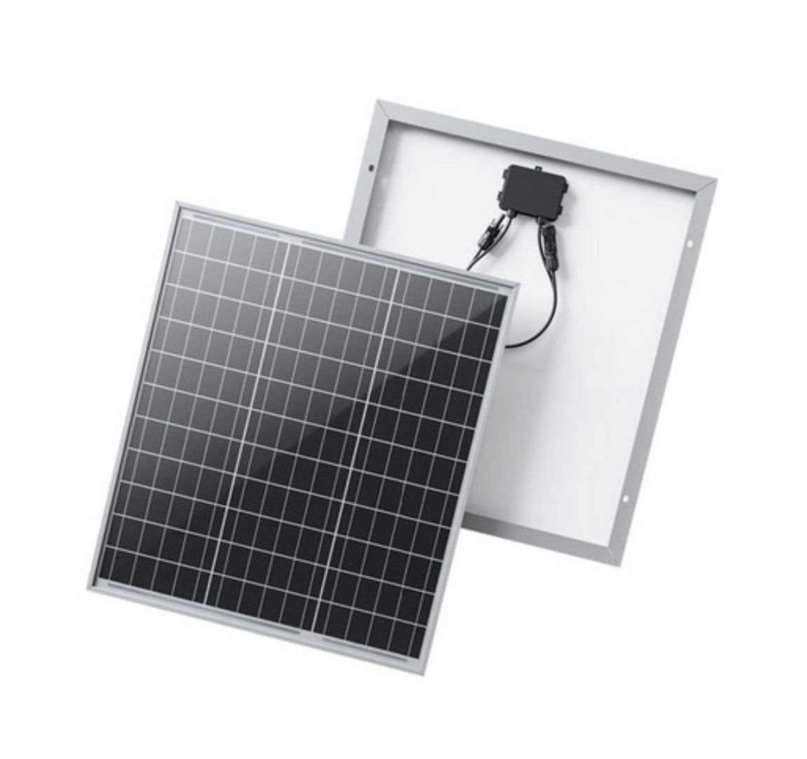 Solar Panel 50W 12V Monocrystalline - Black