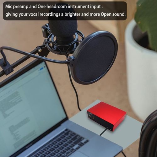 Audio Interface Sound Card With Monitoring Electric Guitar Live Recording Professional Sound Card For Studio Singing Mic Preamp