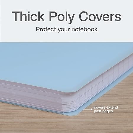 Oxford Poly Spiral Notebooks, Small 5.7 x 8.5 Book, Thick Poly Cover, White Paper, College Rule, 80 Sheets/160 Pages, Neutral Colors, 4 Pack (69721)