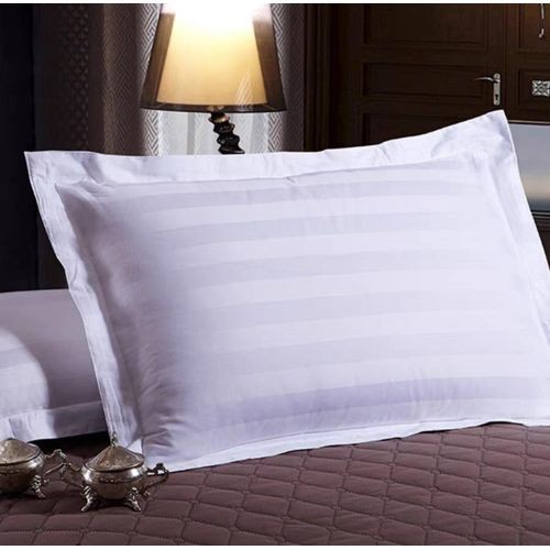Large Cozy Pillows (2 Pieces) Satin Texture Design Cotton Pillows Wite