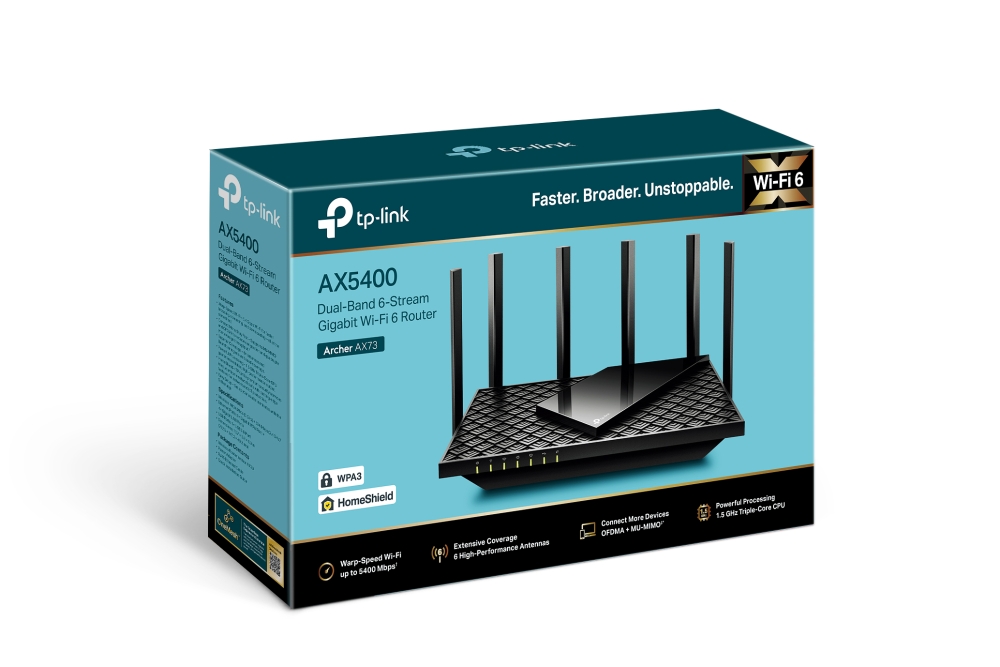 TP-Link Archer AX73 AX5400 Wi-Fi 6 Router - Black