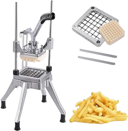Professional Food Dicer Commercial Vegetable Fruit Chopper Blade Heavy Duty French Fry Cutter Onion Slicer Stainless Steel for Tomato Peppers Potato Mushroom