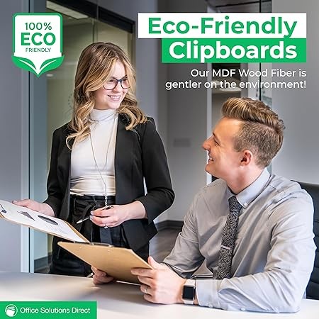 Office Solutions Direct Wood Clipboards with Low Profile Clip (Set of 30) - Bulk Pack of Heavy Duty Classic Clipboards for Classroom, Office, or Calendar Use
