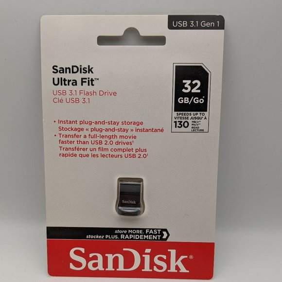 SanDisk Ultra Fit 32GB USB Flash Drive - Black
