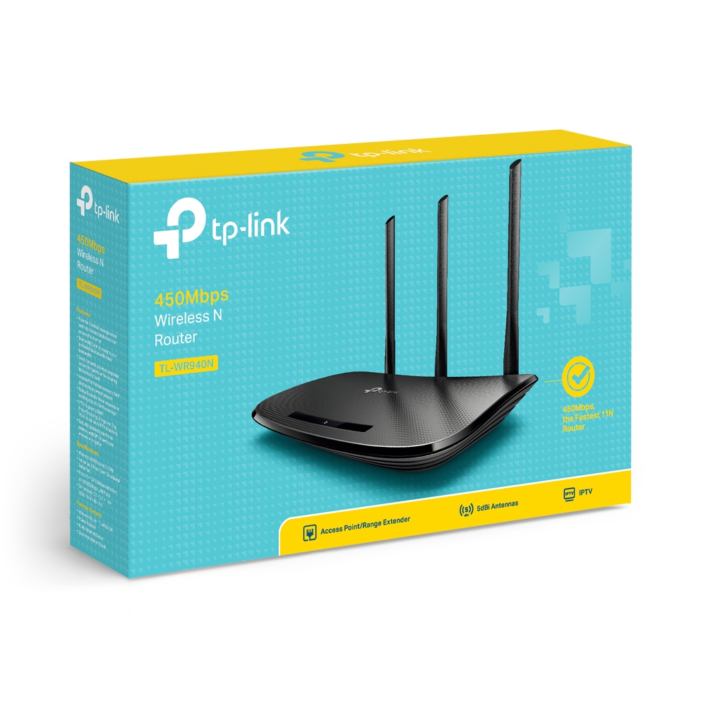 TP-Link TL-WR940N 450Mbps Wireless Router - Black