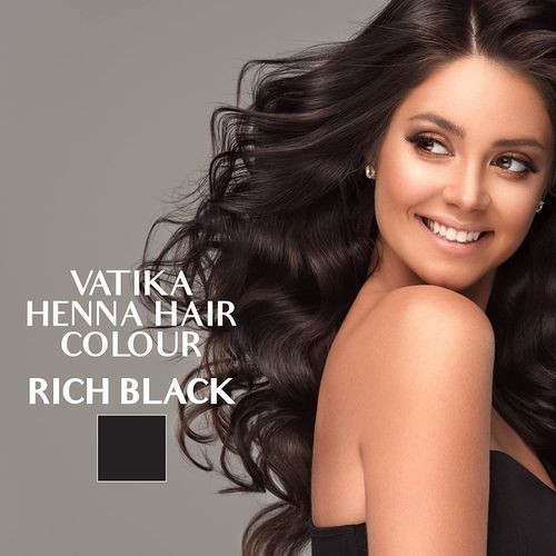 Vatika Henna Hair Colour (Rich Black) 6 Sachets, 60g (UK Origin)