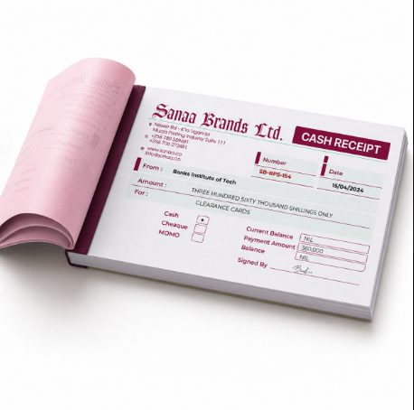 Custom Cash Sale Receipt Book Printing A5  (400 Pages 200 top 200 bottom)