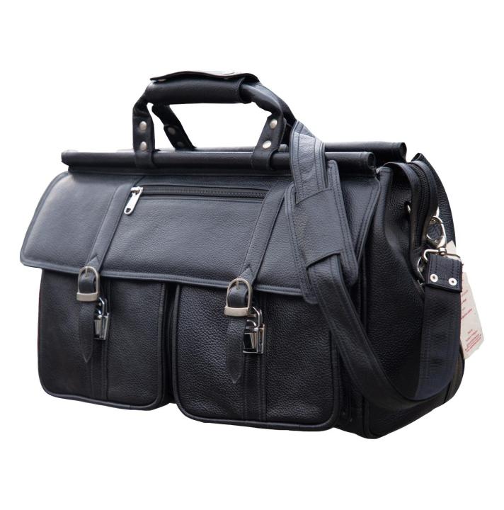 Laptop Bag - Messenger - Black Leather