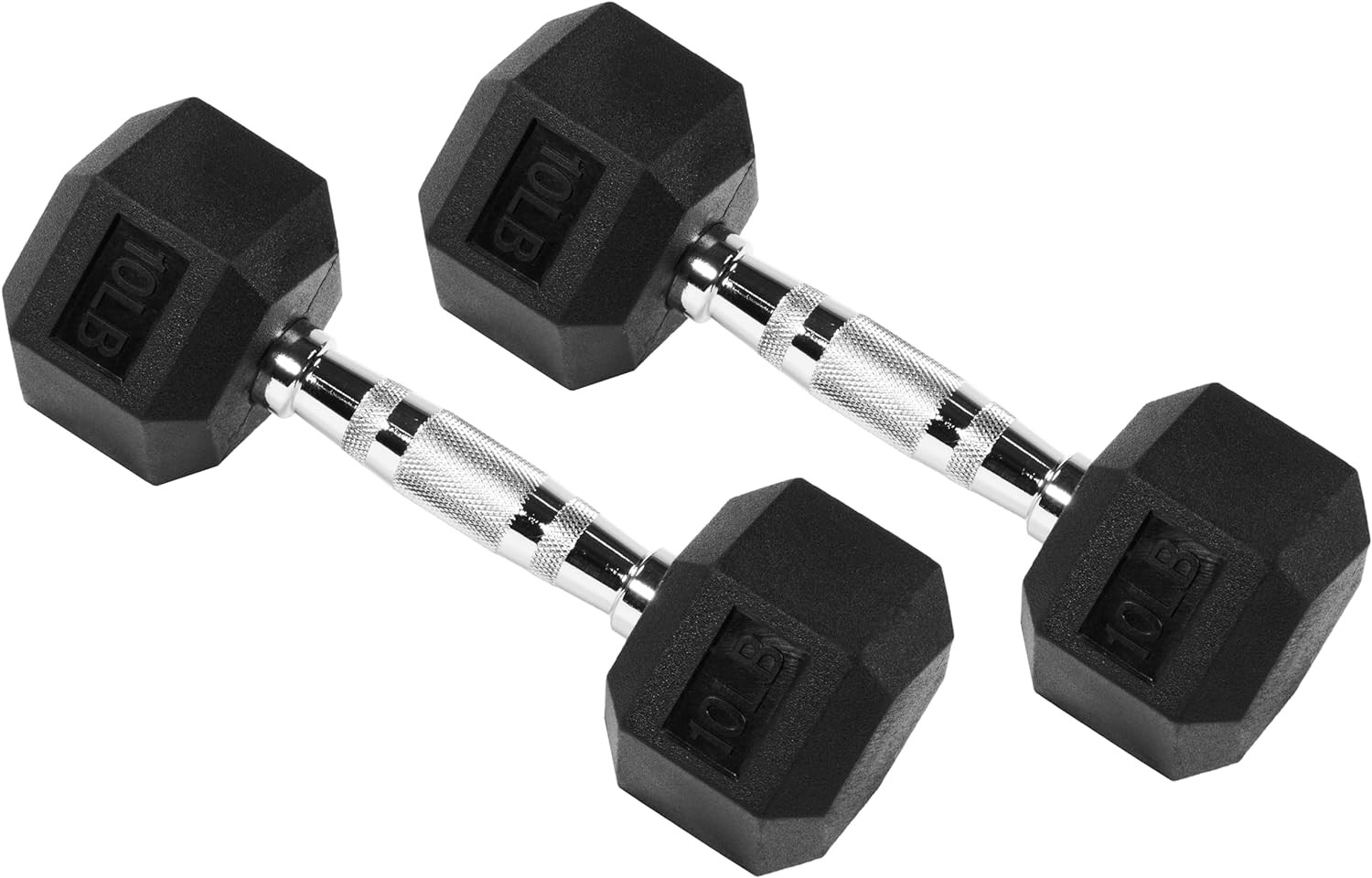 Signature Fitness Premium Rubber Encased Hex Dumbbell, Pairs