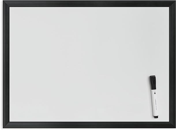 U Brands Magnetic Dry Erase Board, 17 x 23 Inches, Black Wood Frame (307U00-01)