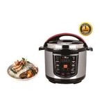 Electro Master MPC-1046 Electric Multi-Function Pressure Cooker, Rice Cooker, Slow Cooker, Saute/Browning Steamer & Warmer 5.0L 1600watts - Grey, Black