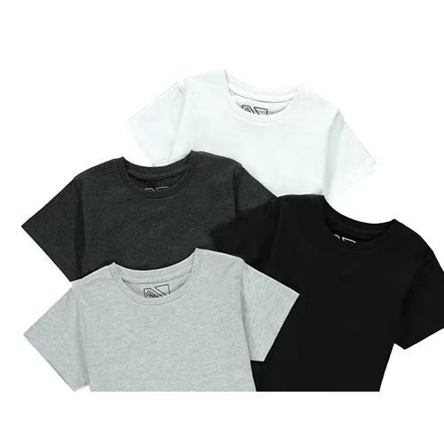 Matalan Boys 4 Pack T-Shirts - Grey, White, Black