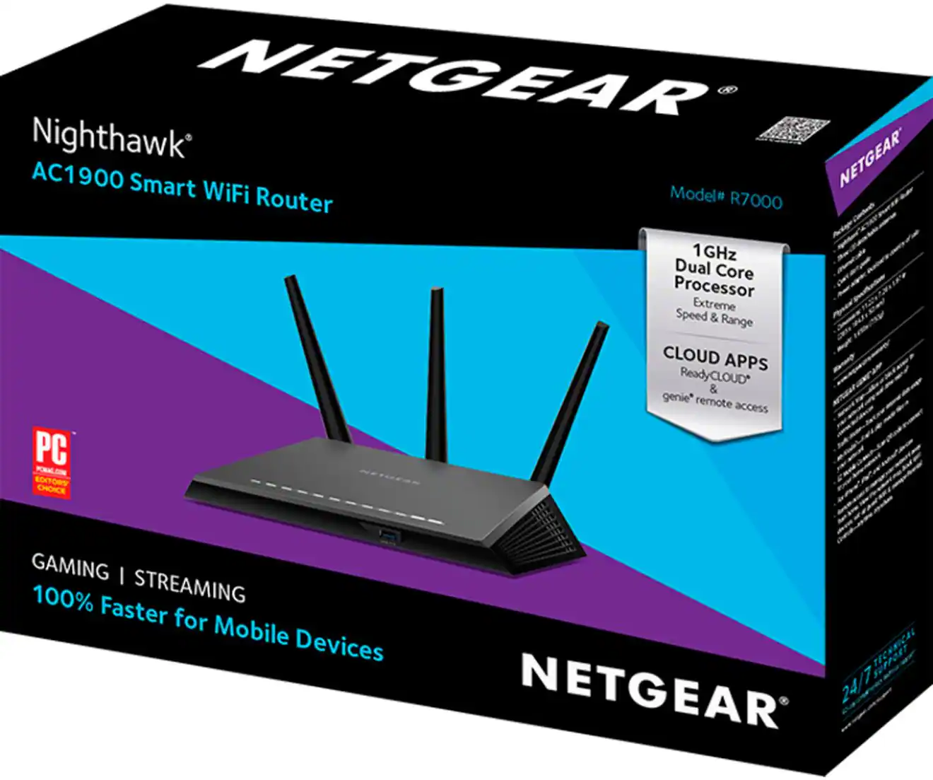 Netgear R7000 Nighthawk AC1900 Router - Black