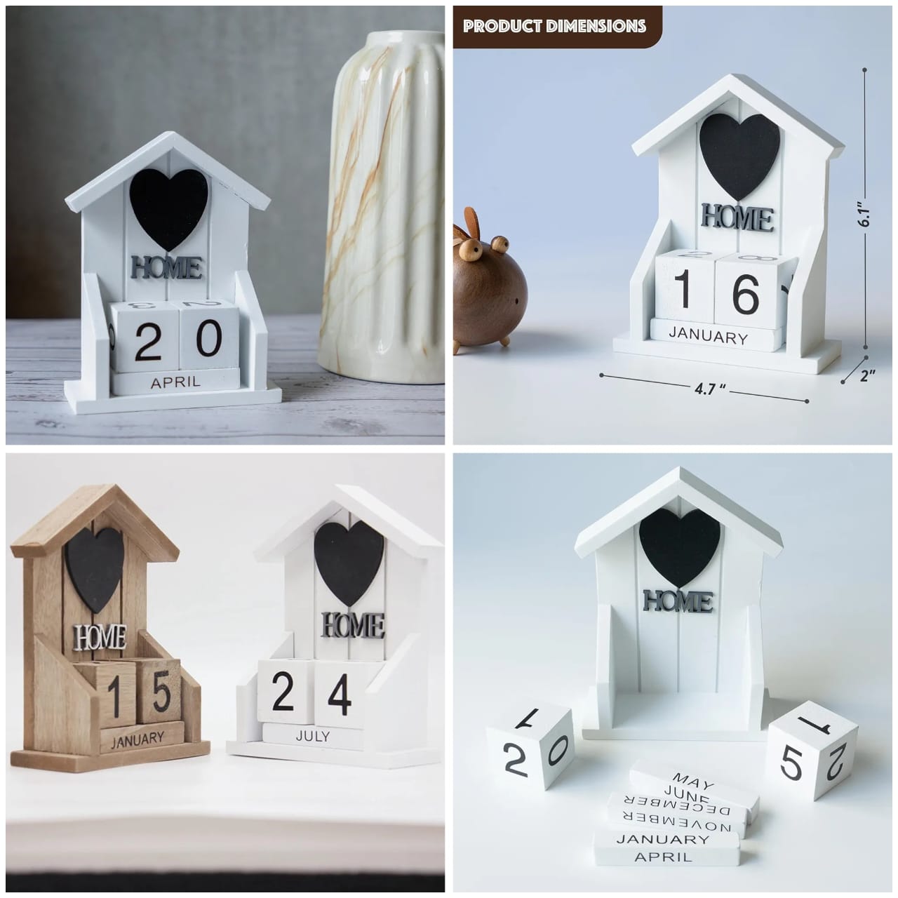 Wooden House Perpetual Calendar