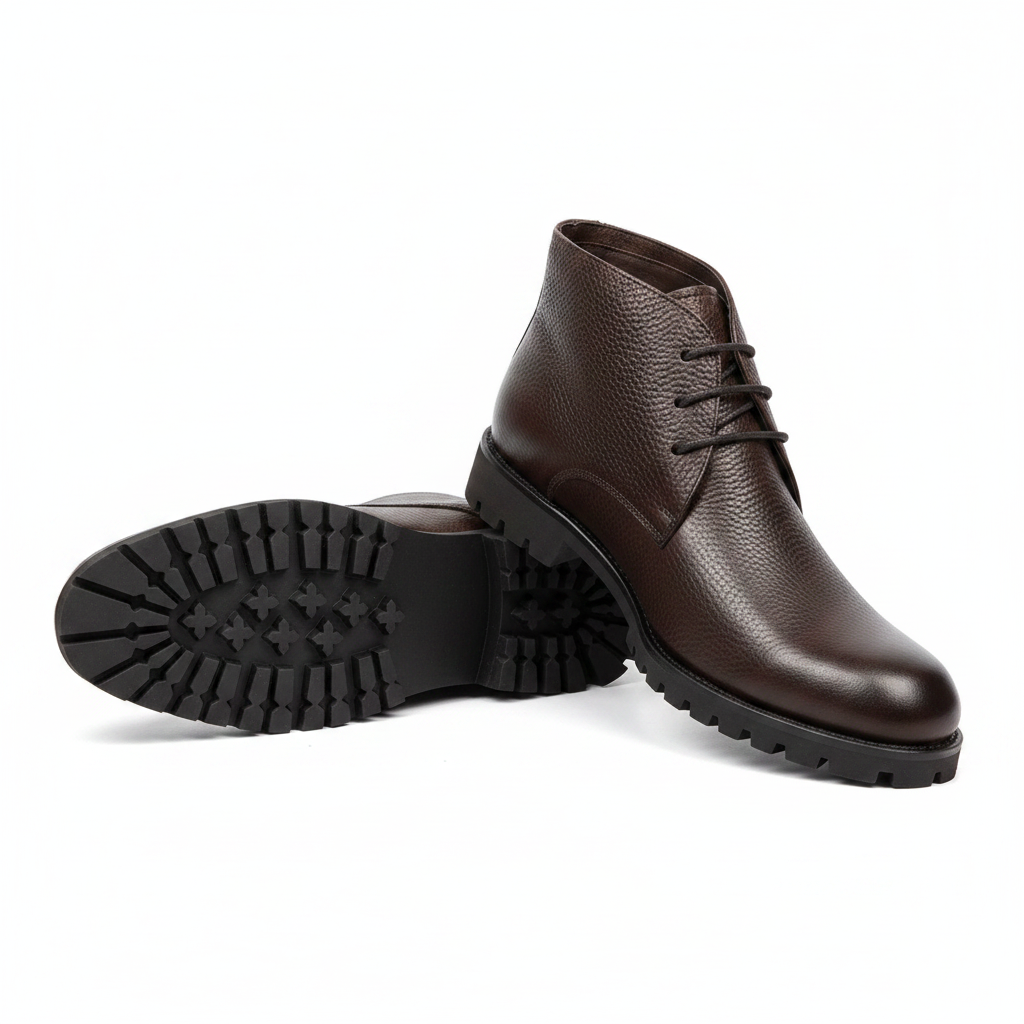 Men's Dark Brown Chukka Leather Boots – Chunky Sole