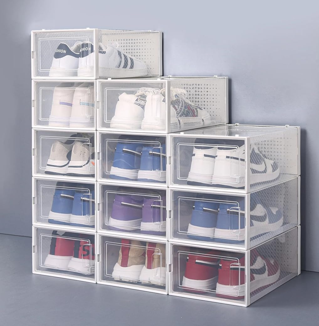 Shoe Storage Box - 12 Pack - Clear