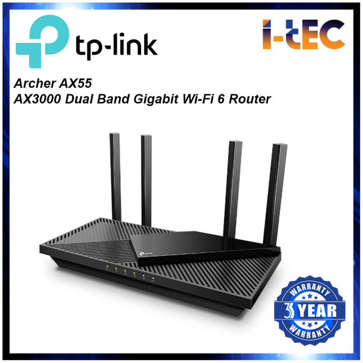TP-Link Archer AX55 AX3000 Wi-Fi 6 Router - Black