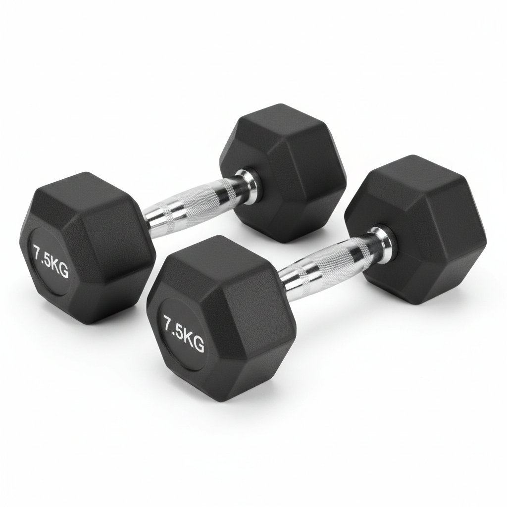 Home Exercise Rubber Hex Dumbbells