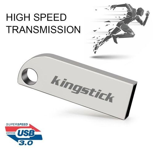 King-stick Portable 4-128GB Metal U Disk Flash Drive-Silver