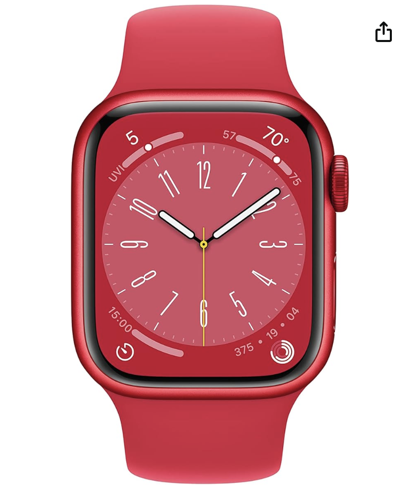 Smart watch w/PRODUCT RED Aluminum Case w/ (PRODUCT) RED Sport Band-S/M. Fitness Tracker, Blood Oxygen & ECG Apps, Always-On Retina Display, Water Resistant