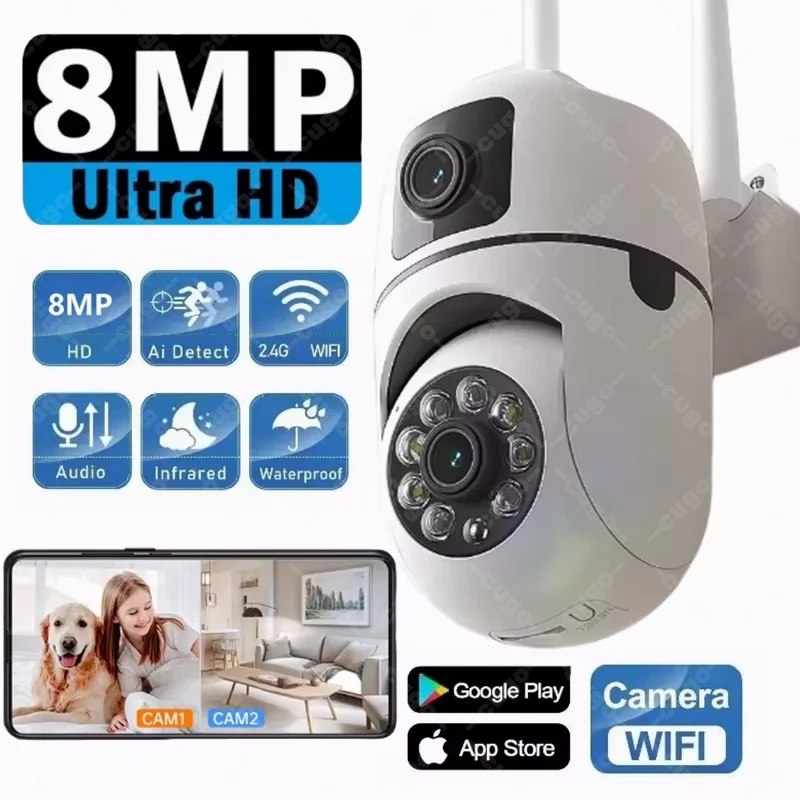 Generic 8MP WiFi CCTV Camera - White