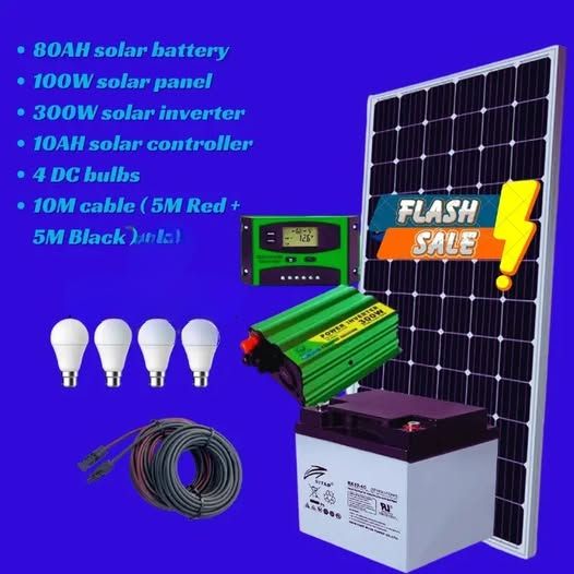 Generic Solar Home System Kit - 100W Panel + Inverter + Battery