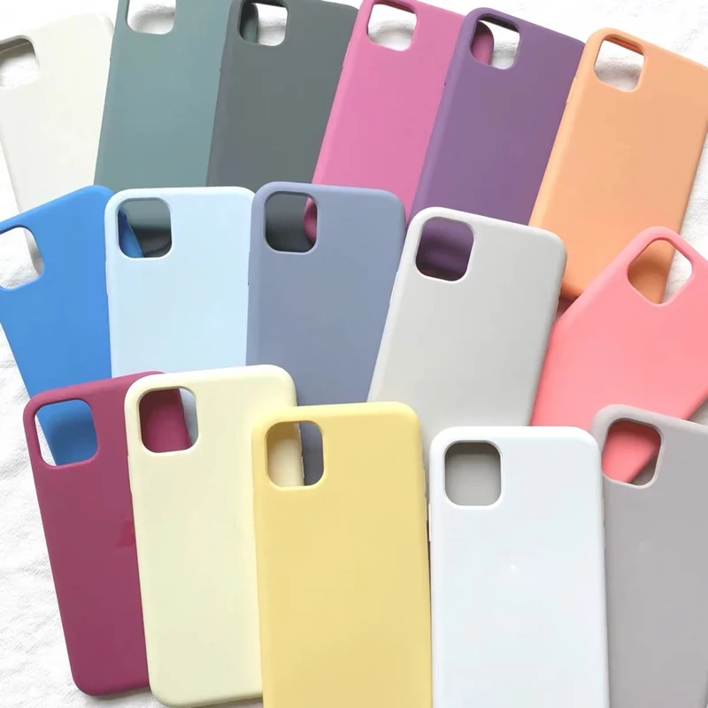 Original Official Silicone Cases For iPhone 13 15 14 11 12 Pro Max Case For Apple iPhone 11 14 15 13 12 Pro 7 8 SE 2020 Case