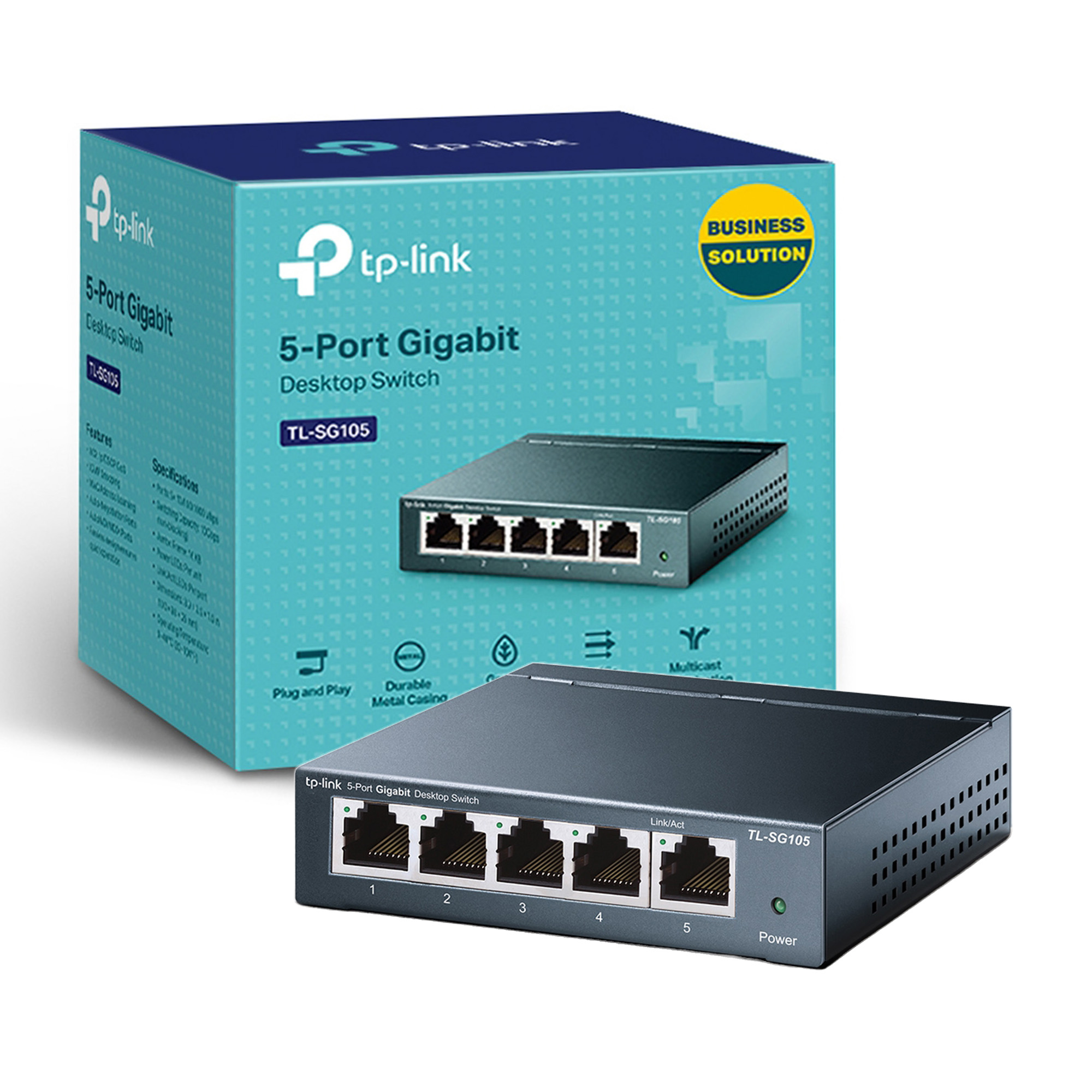 TP-Link TL-SG105 5-Port Gigabit Switch - Black