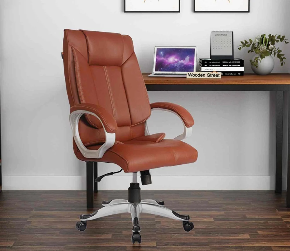 Office Chair - High Back - Brown Leather