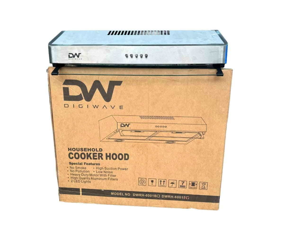 Digital Wave Cooker Hood 60cm Single Motor Washable filters - Silver