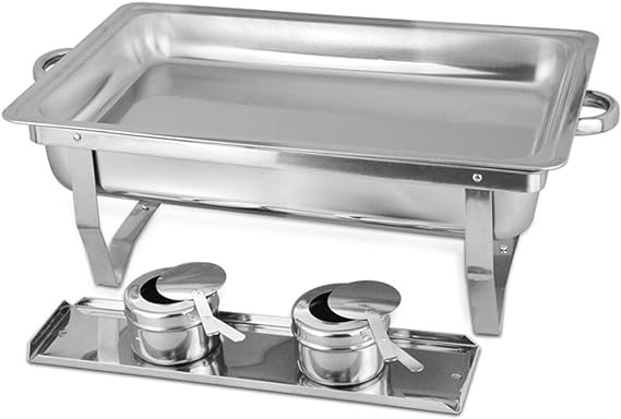 Stainless Steel Food Warmer Buffet Dish Catering Pan, Buffet Heater Stainless Steel Chafing Dish with Food Pans Fuel Holders, for Catering Buffet(Color:Three Grid)
