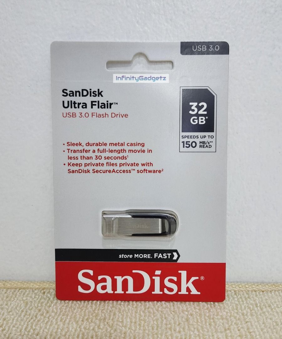 SanDisk Ultra Flair 32GB USB Flash Drive - Silver