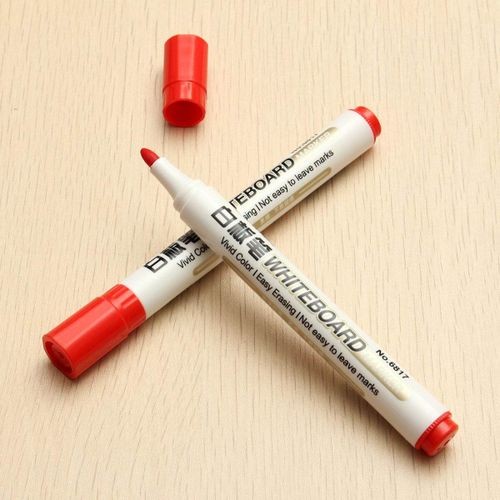10Pcs/pack Whiteboard Marker Red Black Blue Ink Pen Erasable Maker Pen for White Board Stationery Office School Supplies Gift Red (red)