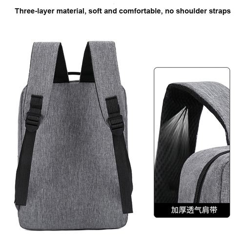 Three-piece Men's Backpack Computer Bag-Black/Gray