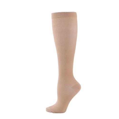 Multicolor Sports Compression Socks Fitness Calf Socks Outdoor Cycling Compression Socks Running Sports Socks Socks Brown polyester flat panel l/xl