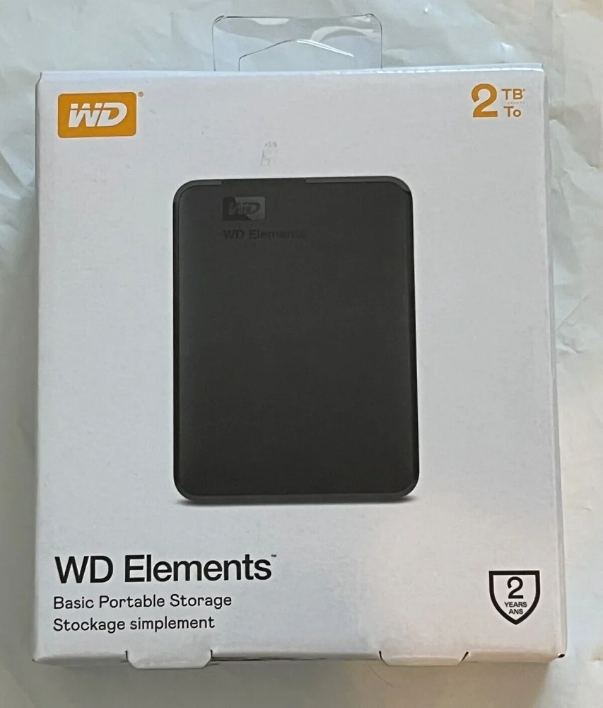 WD Elements 2TB External Hard Drive - Black