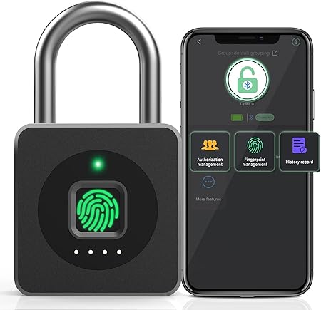 Smart Fingerprint Padlock - Big Size (Bluetooth App)