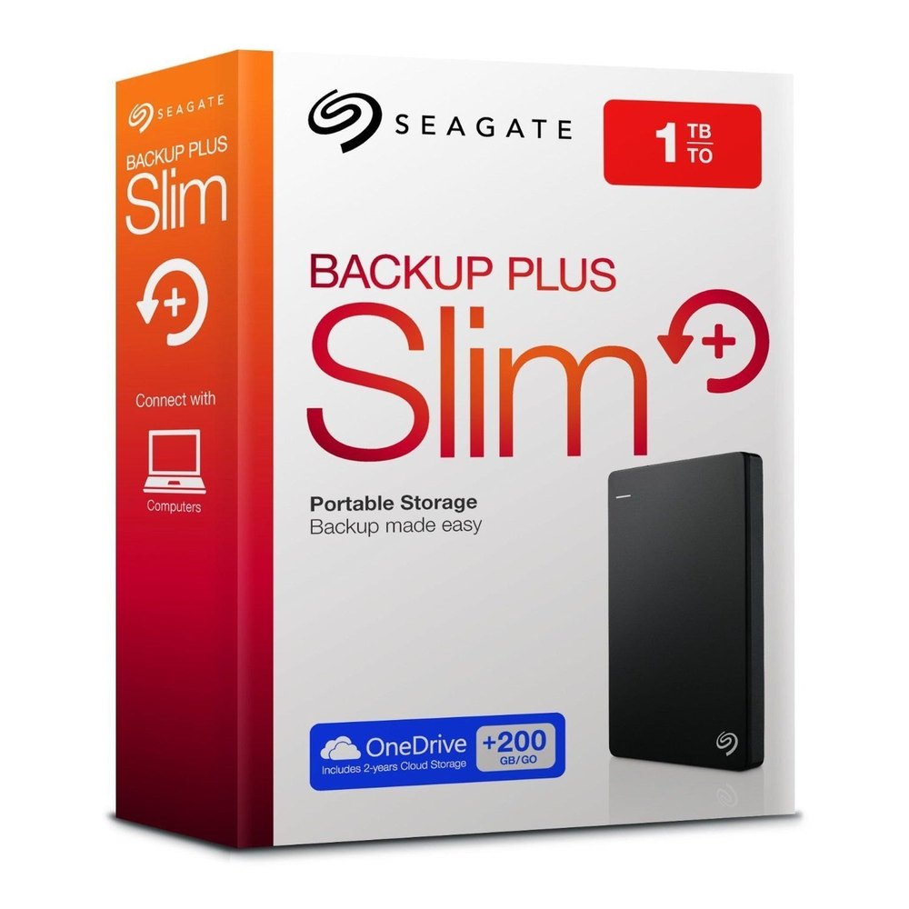 Seagate Backup Plus Slim 1TB - Black